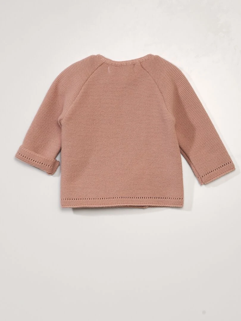 Gilet en tricot 'La Manufacture de Layette' Made in France rose