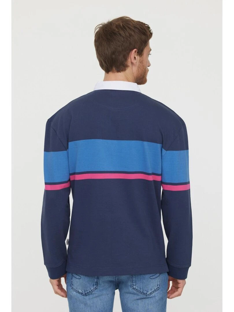 Lee Cooper   T Shirt manches longues coton regular BLINO   Bleu marine