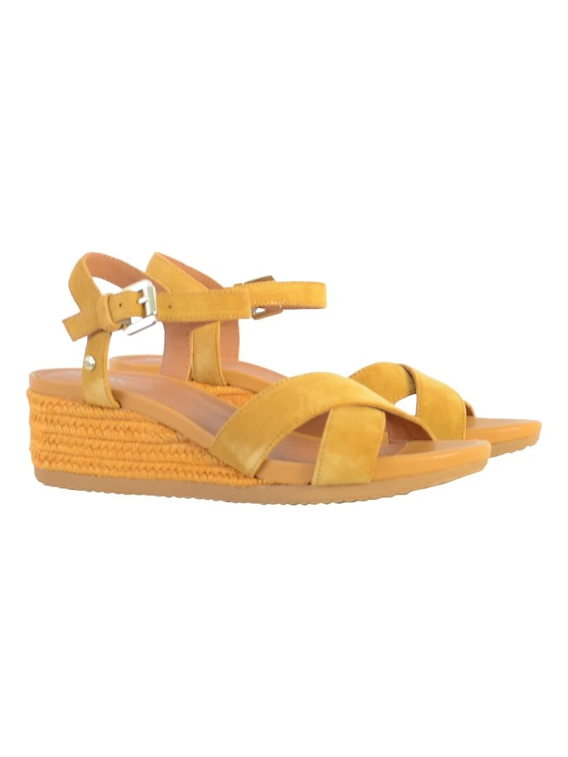 Sandale Compensée Cuir Geox Ischia D02HHC 00022   Marron