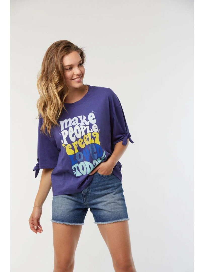 Lee Cooper   T shirt manches courtes coton regular AJI   Violet