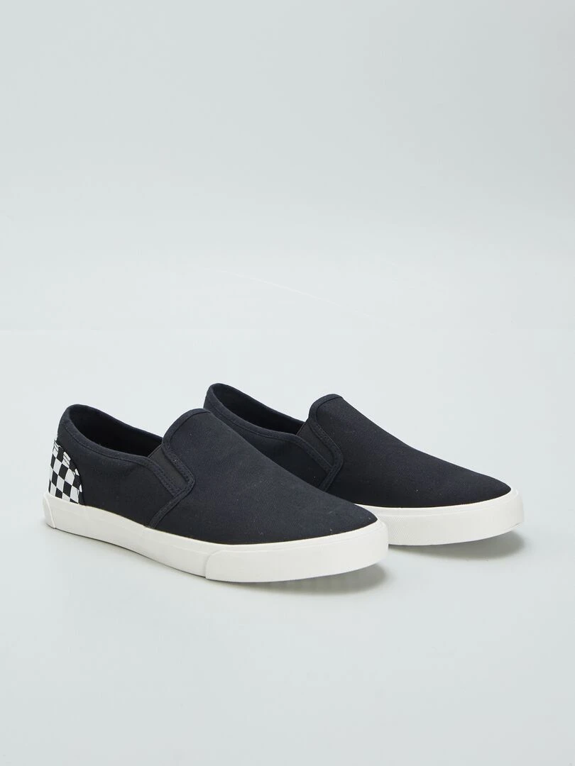 Baskets slip on à empiècement Noir