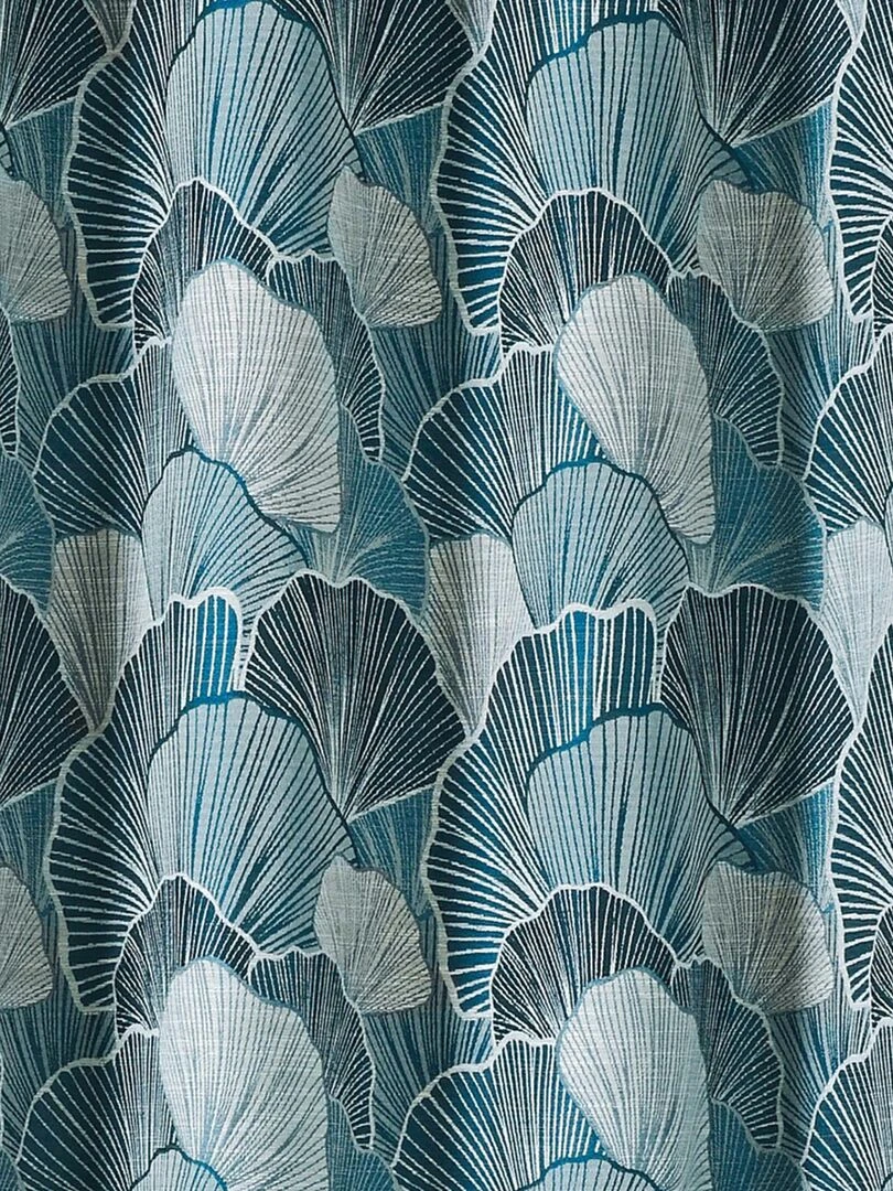 Rideau imprimé pétales de fleurs   Bleu