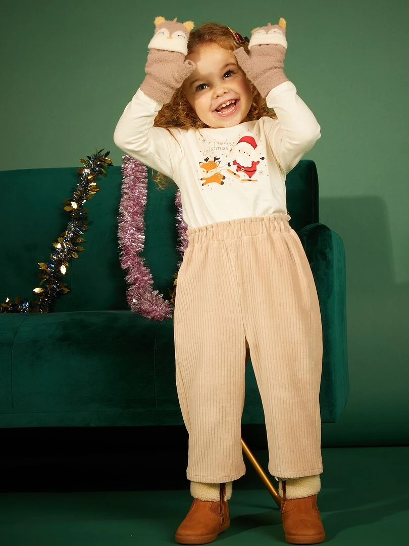 Tee shirt de Noël avec père Noël Blanc