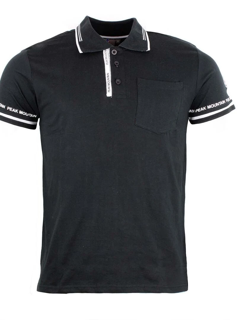 Polo manches courtes homme CROMA PEAK MOUNTAIN Noir Noir