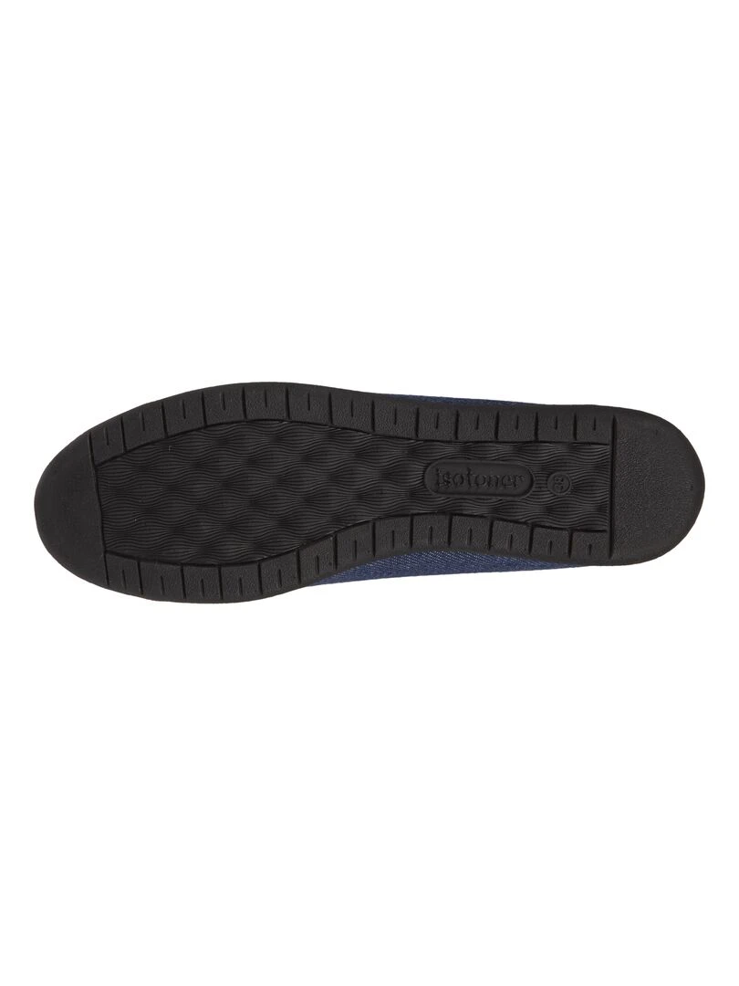Ballerines femme nœud effet jean Bleu   Bleu