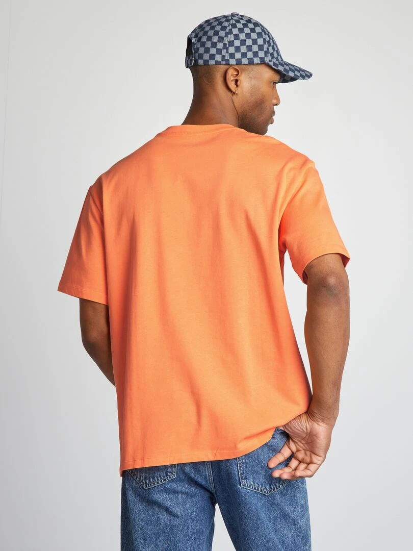 T shirt en coton uni   Orange