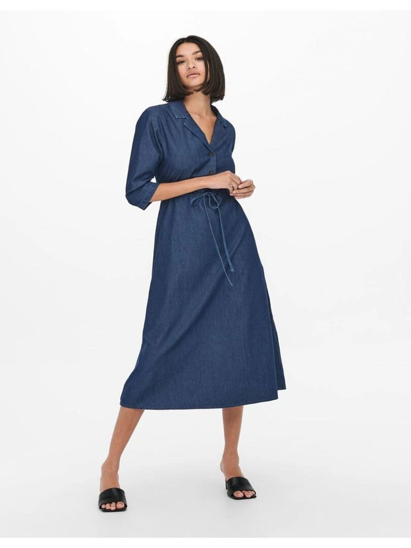 Robe longue en jeans Kebello Bleu