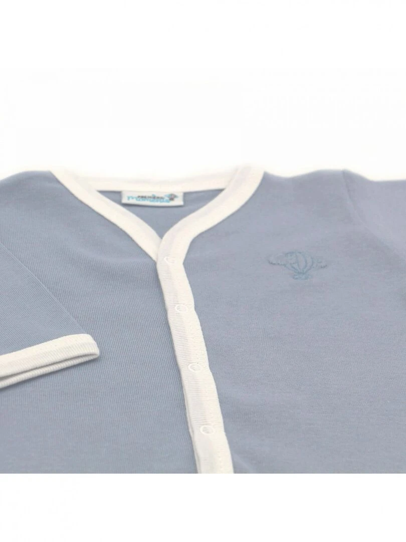 Pyjama été léger   100% coton biologique   1 à 6 mois   Bleu marine