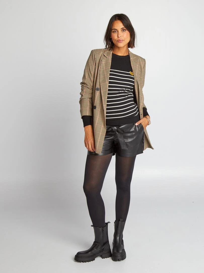 Short grossesse en simili noir