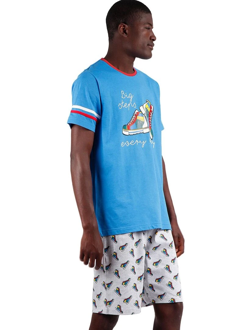 Pyjama short t shirt Big Steps   Bleu