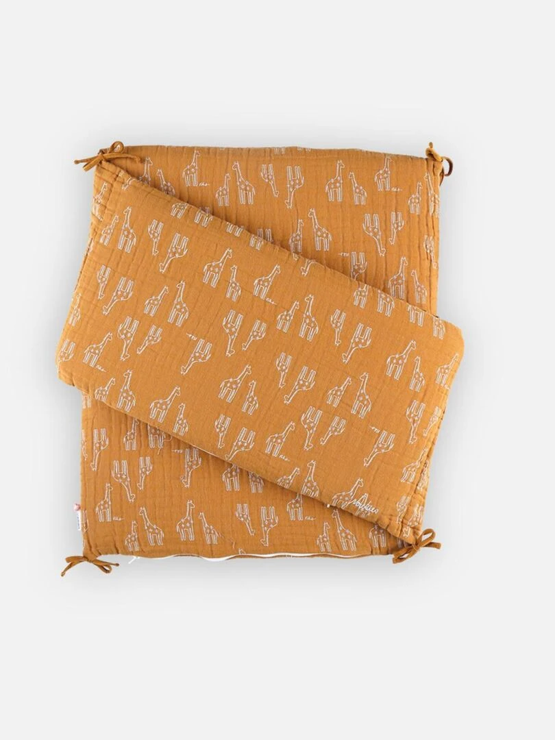 Tour de lit respirant en mousseline BIO ocre Noukie's Jaune