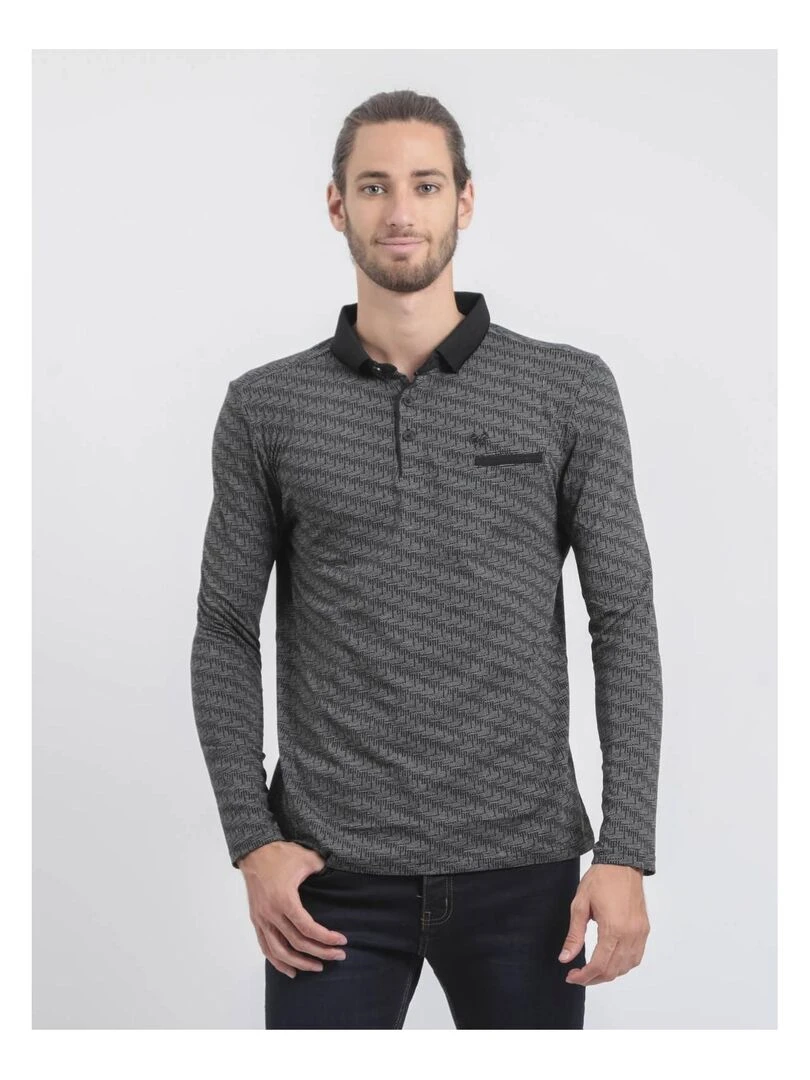 Polo manches longues pur coton PURLY Noir