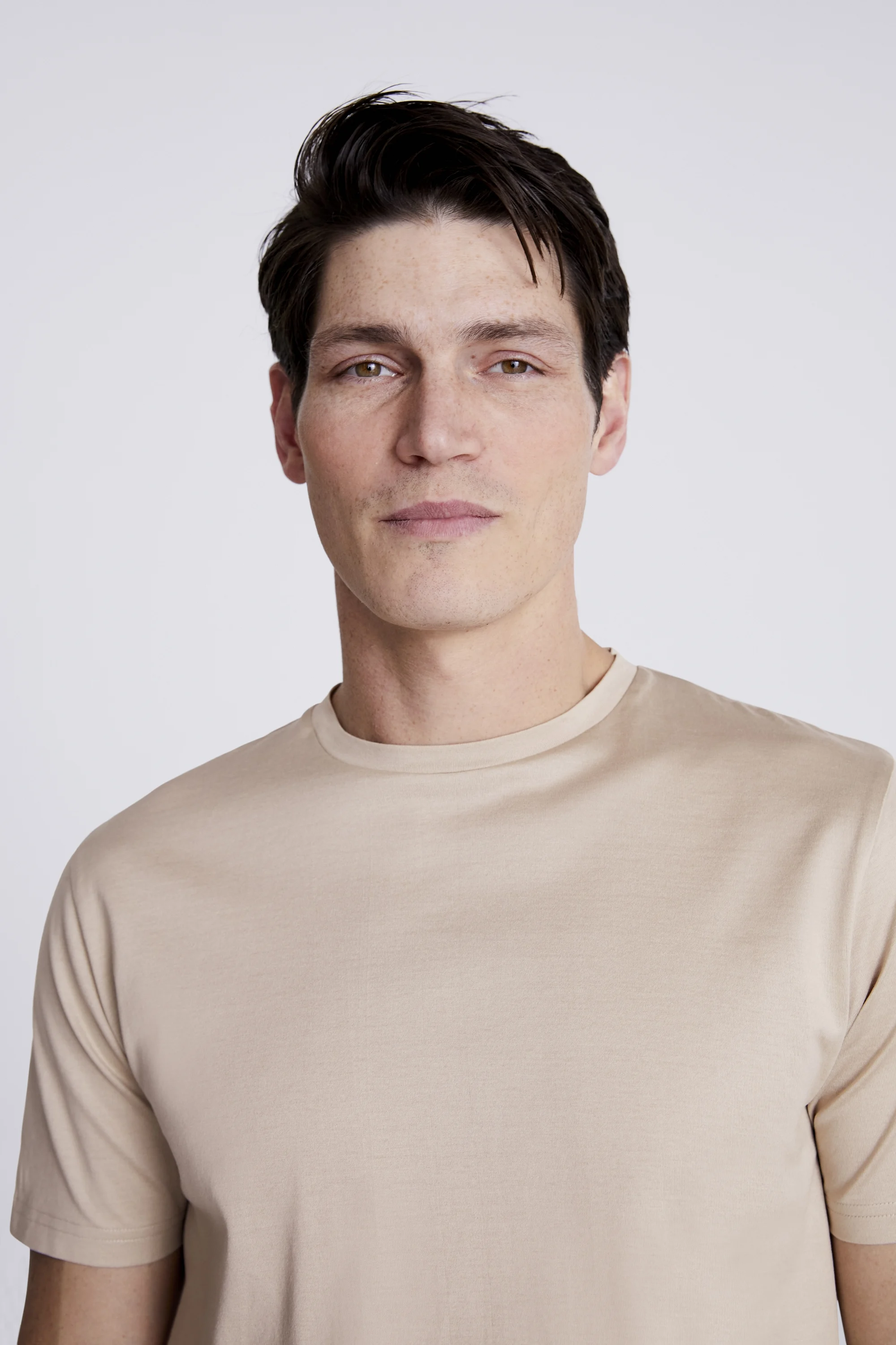 Latte Mercerised Crew Neck T-Shirt   Buy Online at Moss