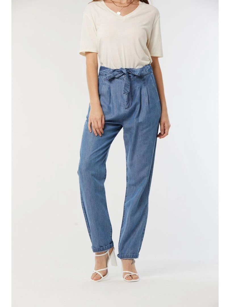 Lee Cooper   Pantalon lyocell flair GRACE   Bleu ciel