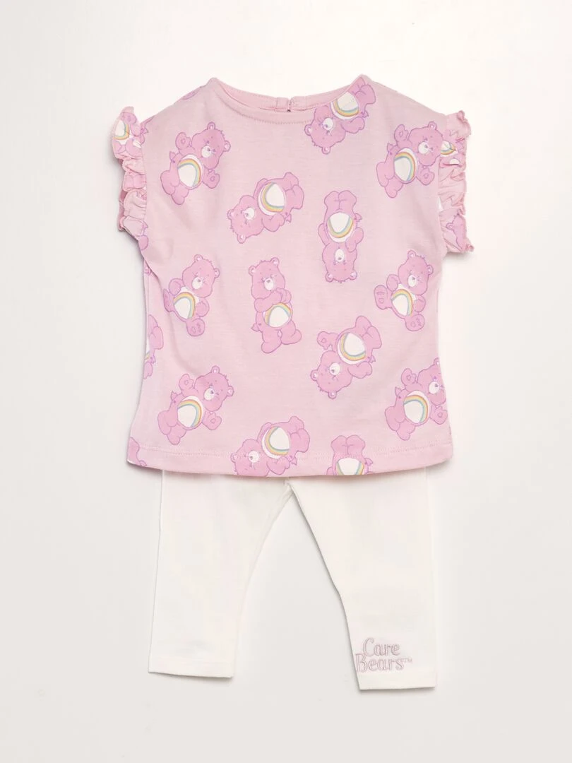 Ensemble tee shirt + legging 'les bisounours' Rose