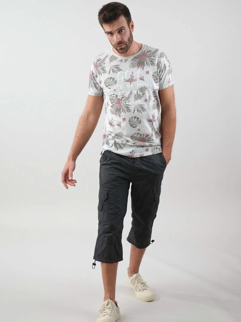 Bermuda homme en popeline 'Deeluxe' gris anthracite