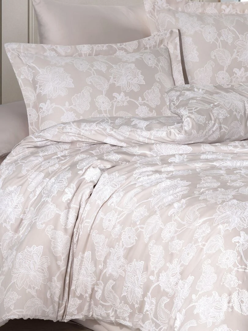 Parure housse de couette et taie d'oreiller Beige