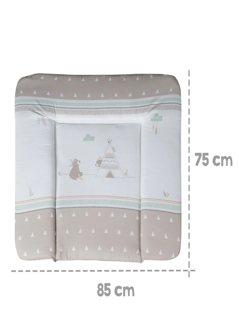 ROBA Matelas À Langer "Indibear" 85x75 Revêtu De PU Marron