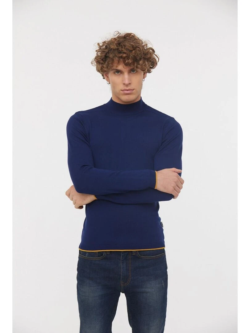 Lee Cooper Pull manches longues viscose slim COLEO Bleu marine
