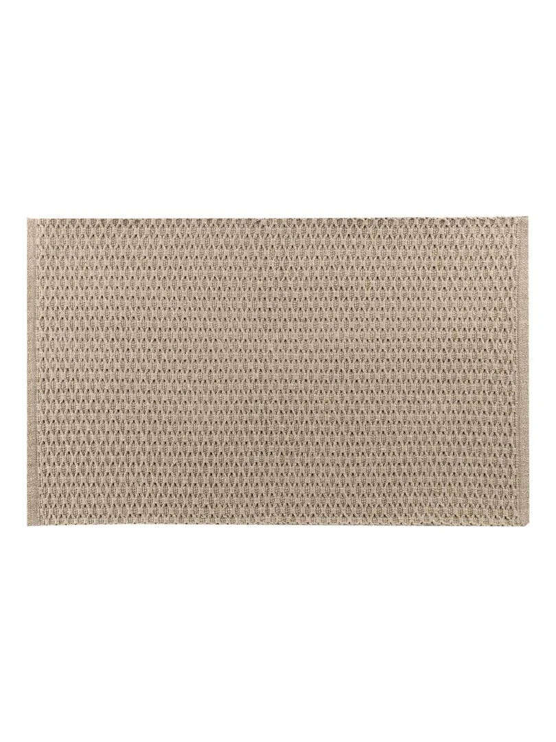 Tapis déco en coton tissé Marron clair