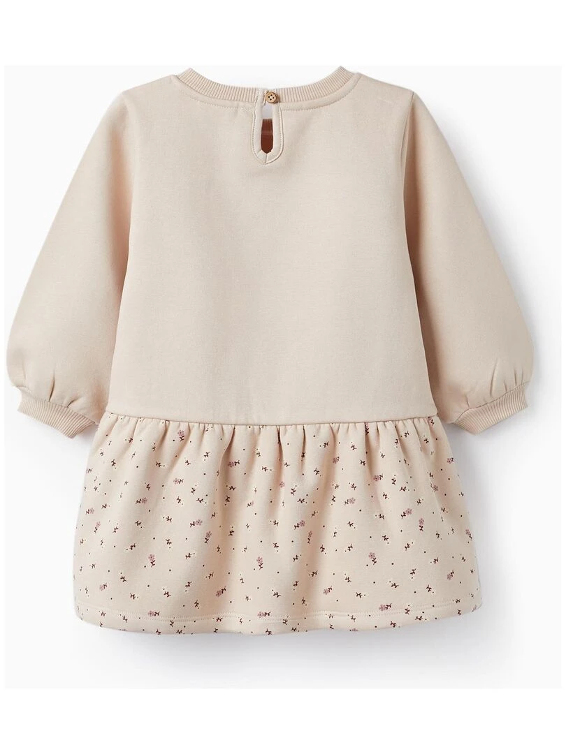 Robe en molleton pour bébé fille 'Blooming' manches longues SWEET FROSTY DREAMS Beige clair