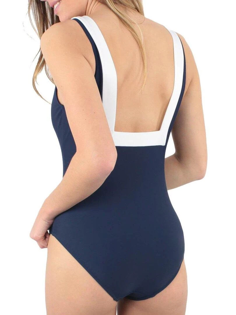 Maillot 1 pièce encolure carrée Java Bonnets B à D Bleu