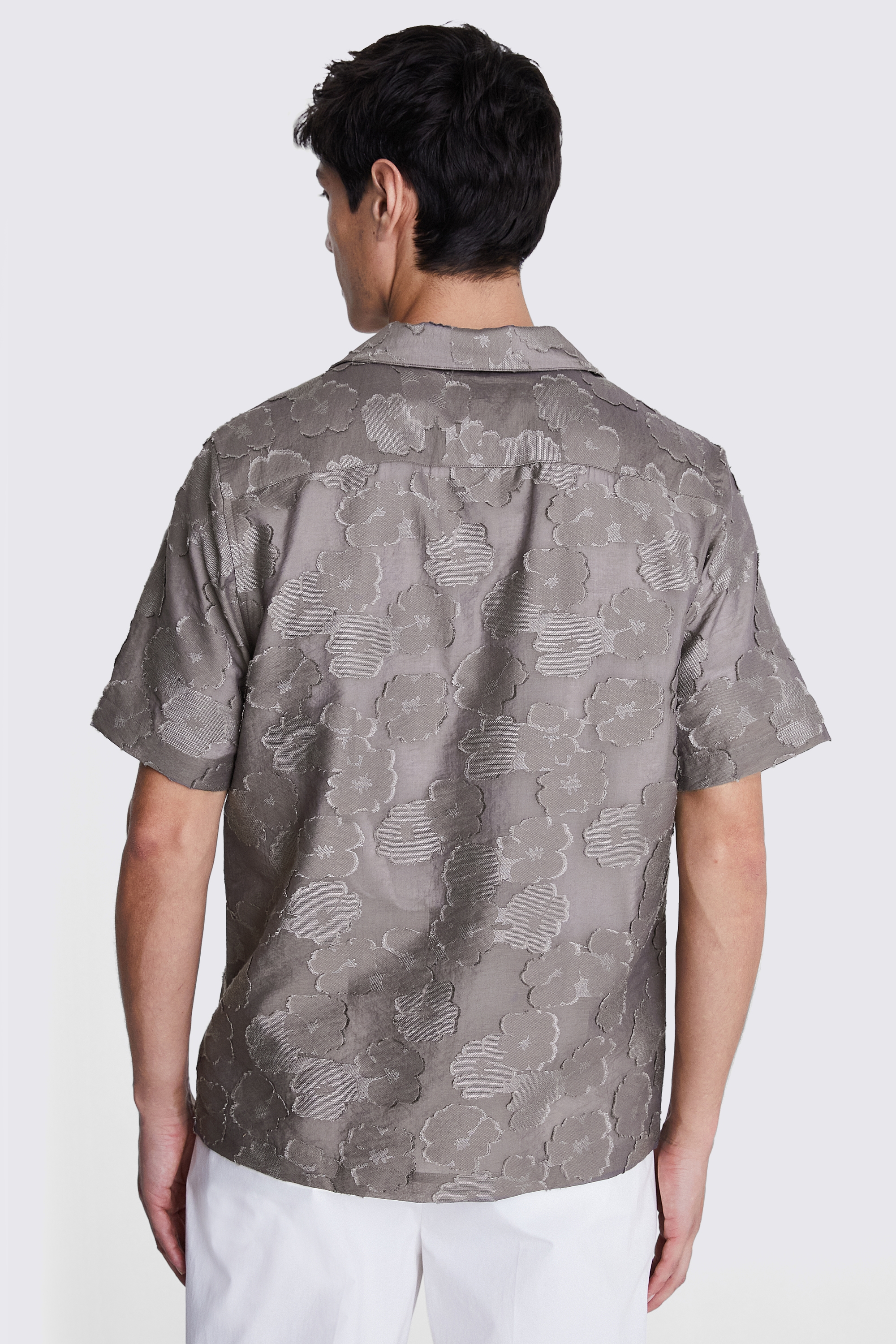 Relaxed Fit Dark Taupe Floral Shirt   Buy Online at Moss