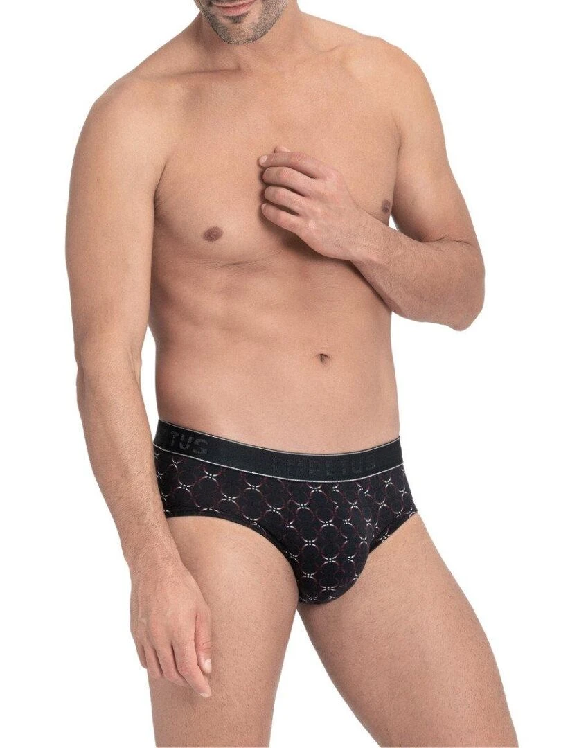 Slip en lyocell et coton à motif de cercle Enso Noir