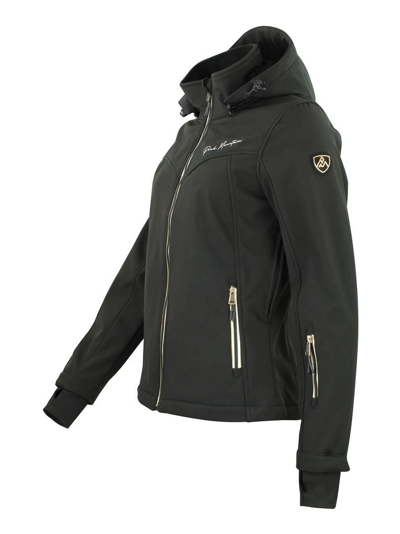 Blouson softshell femme AMALEO   PEAK MOUNTAIN   Noir Doré