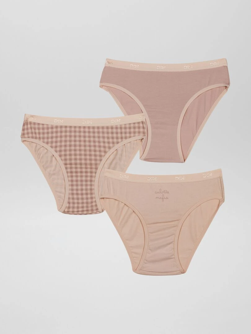 Lot de 3 culottes 'DIM' Rose
