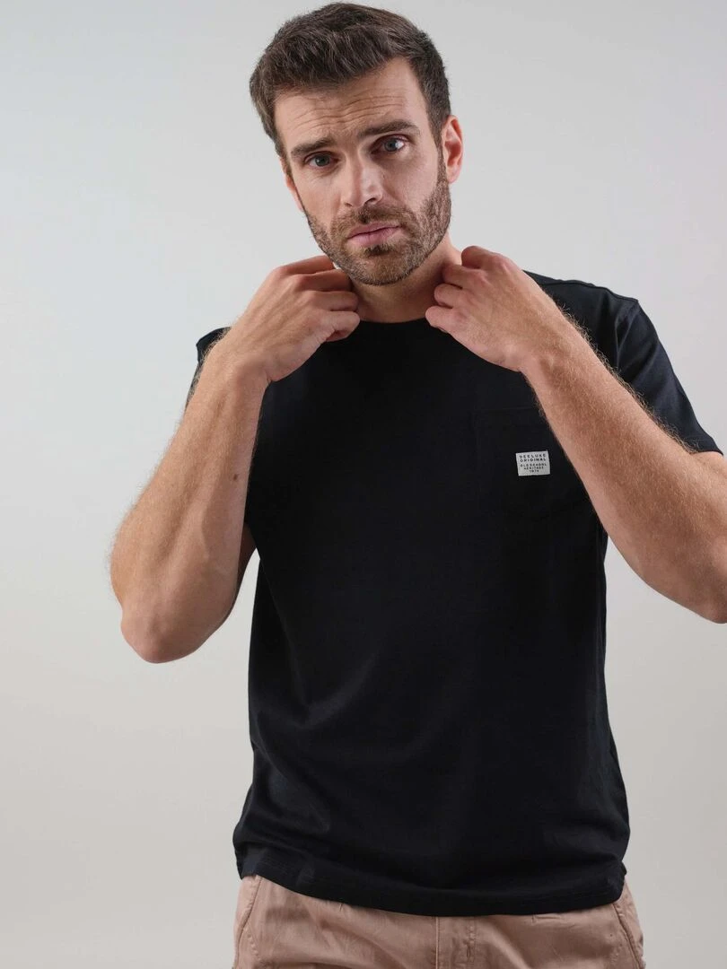 T shirt en coton bio 'Deeluxe' Noir