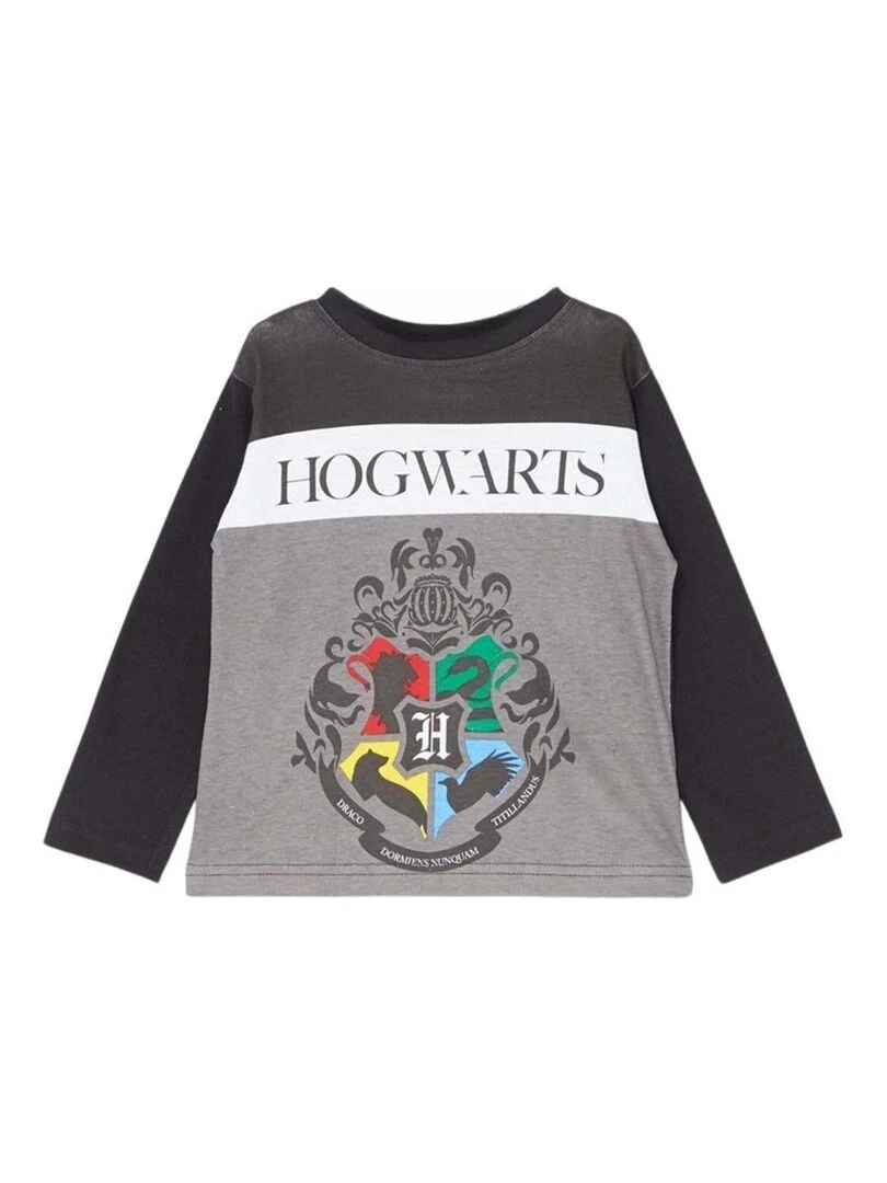 Harry Potter T shirt garçon imprimé Harry Potter en coton Noir