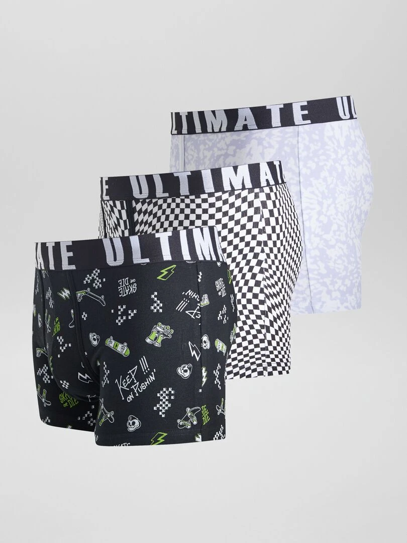 Lot de 3 boxers fantaisie   Noir/violet