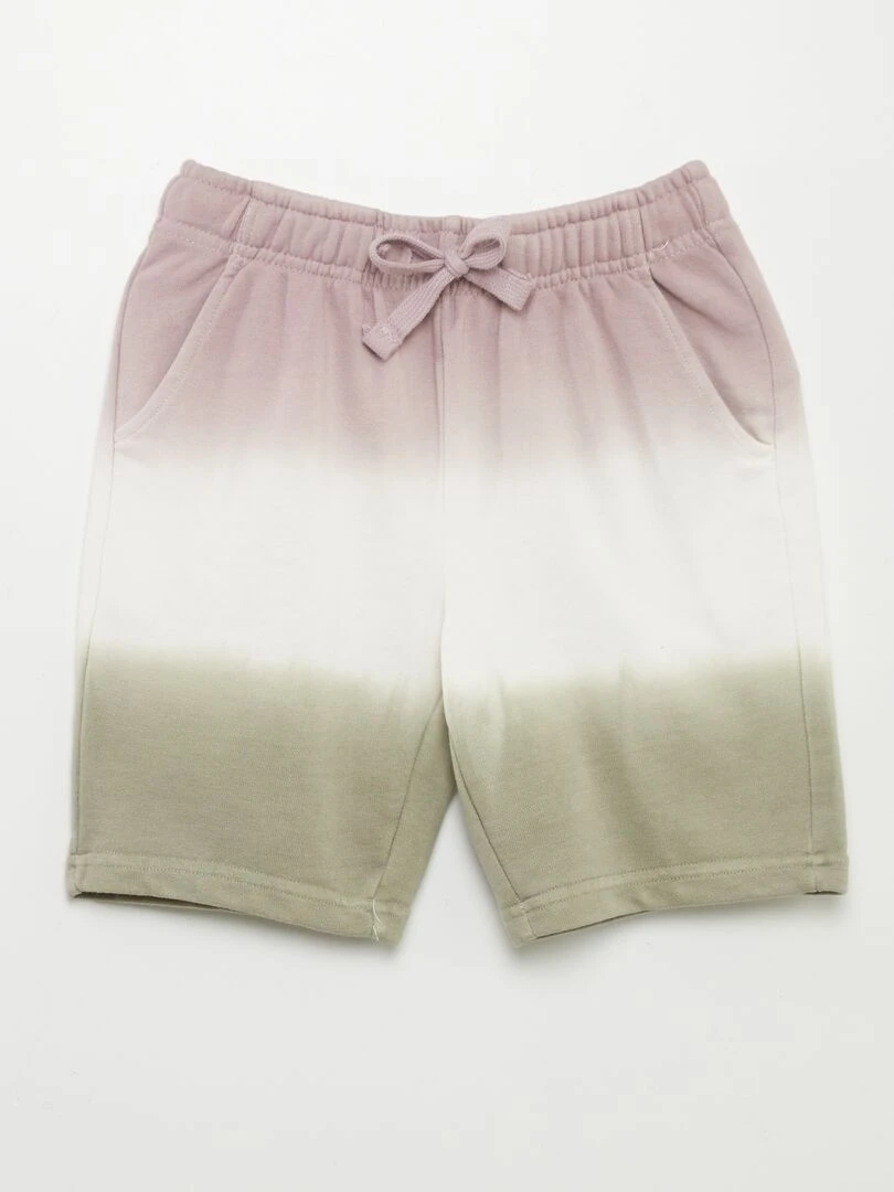 Bermuda en molleton tie and dye Kaki