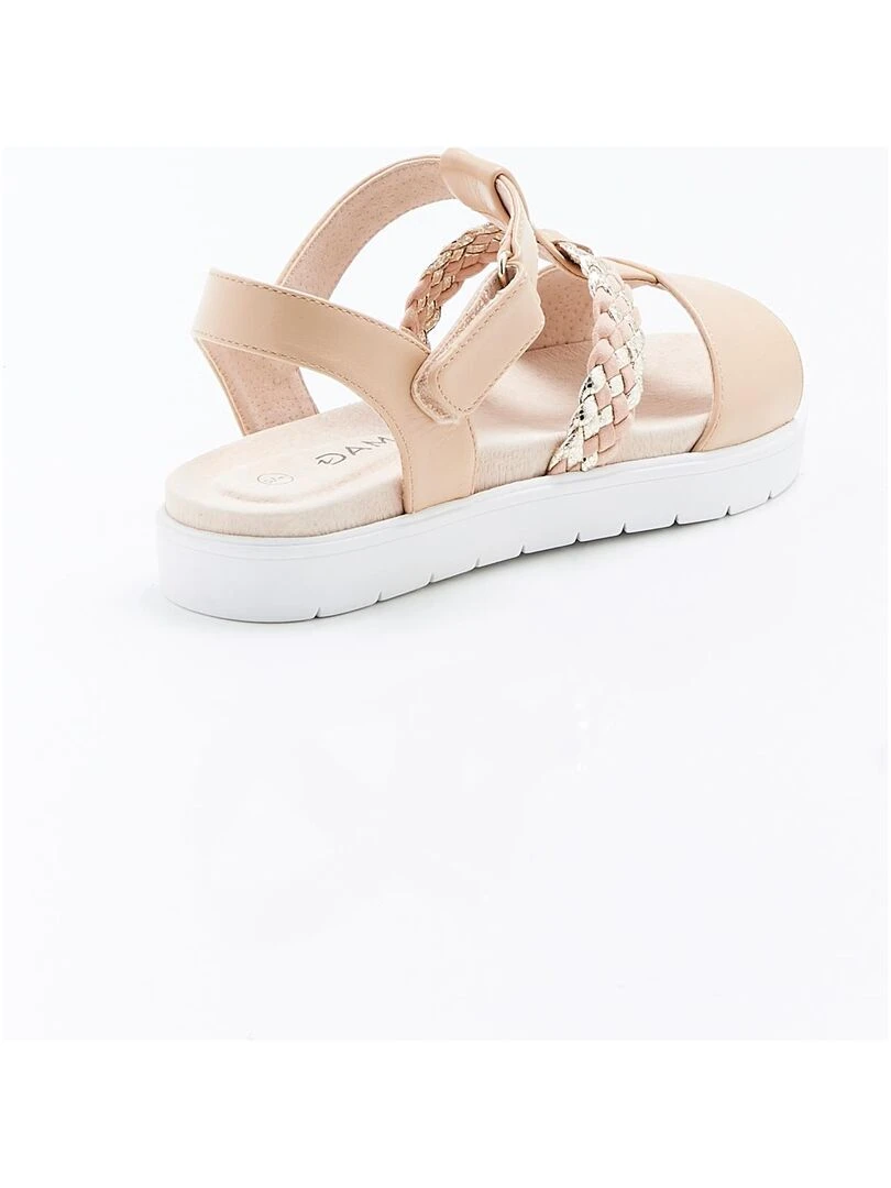 Sandales à brides tressées et lisses Amortyl   Damart   Rose