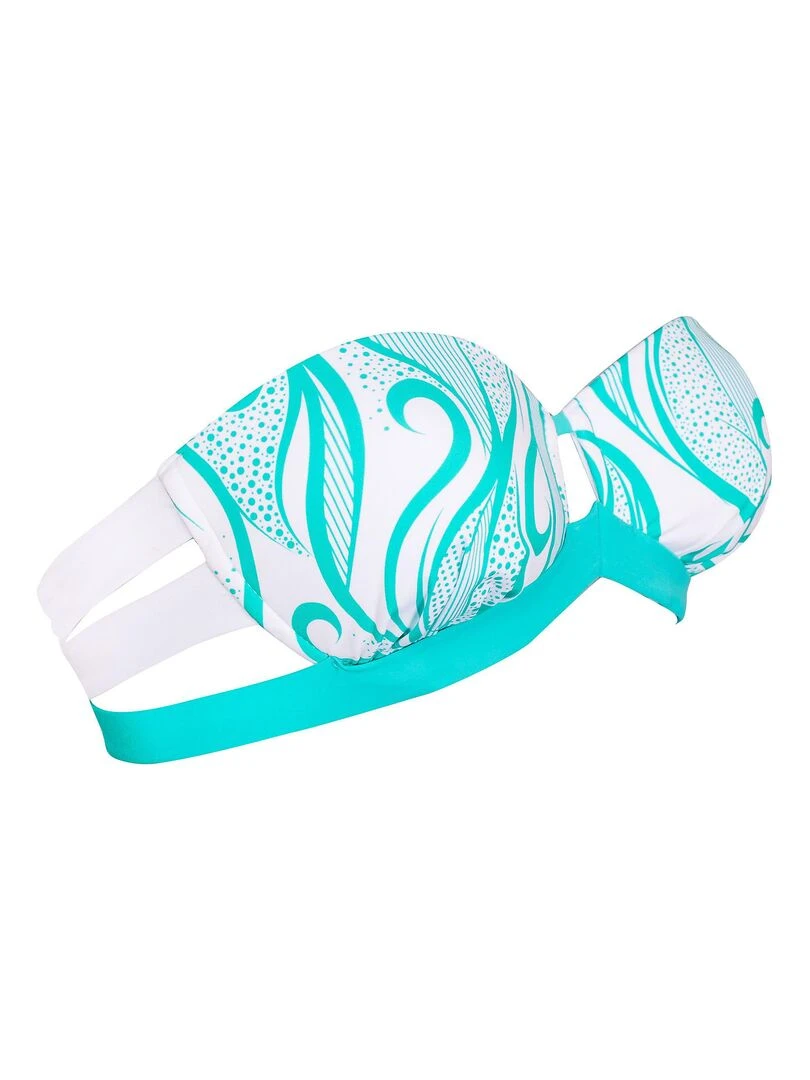 Haut maillot de bain bandeau préformé Elixir Bleu turquoise