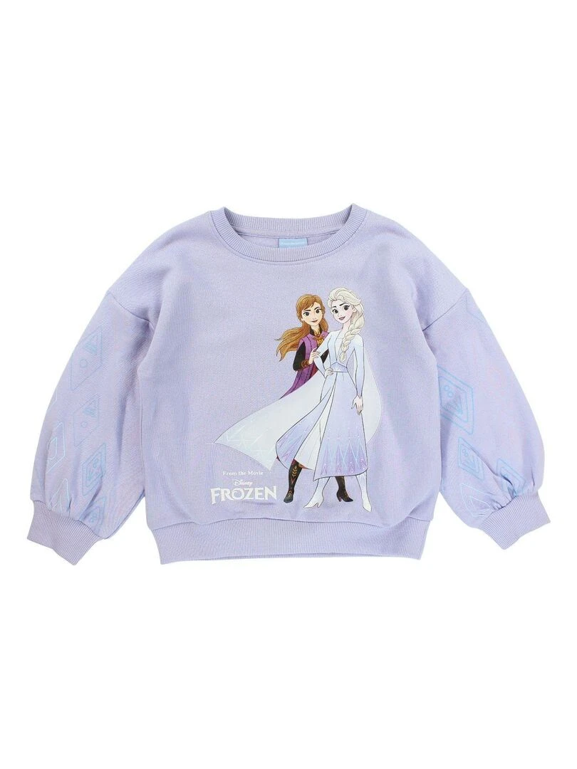 Disney Sweat fille imprimé La Reine Des Neiges en coton Violet