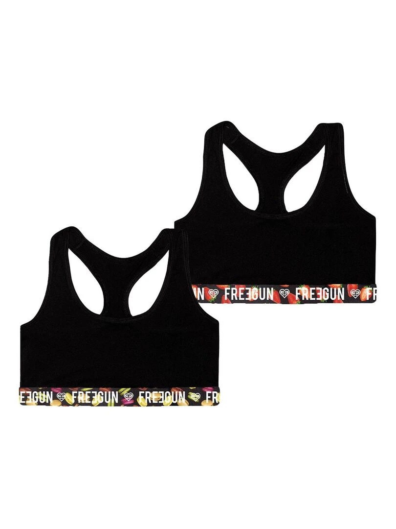 Lot de 2 Brassières fille Best Of Anniversary Fruts Freegun Noir