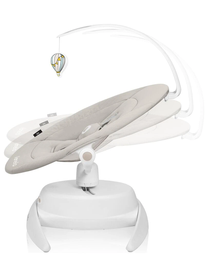 LIONELO Iris   Balancelle Bébé Électrique 360°   Léger   12 mélodies   3 modes   5 vitesse   Beige