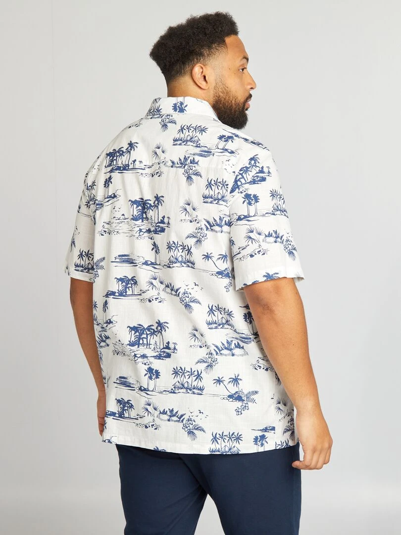 Chemise à manches courtes avec imprimé   Blanc