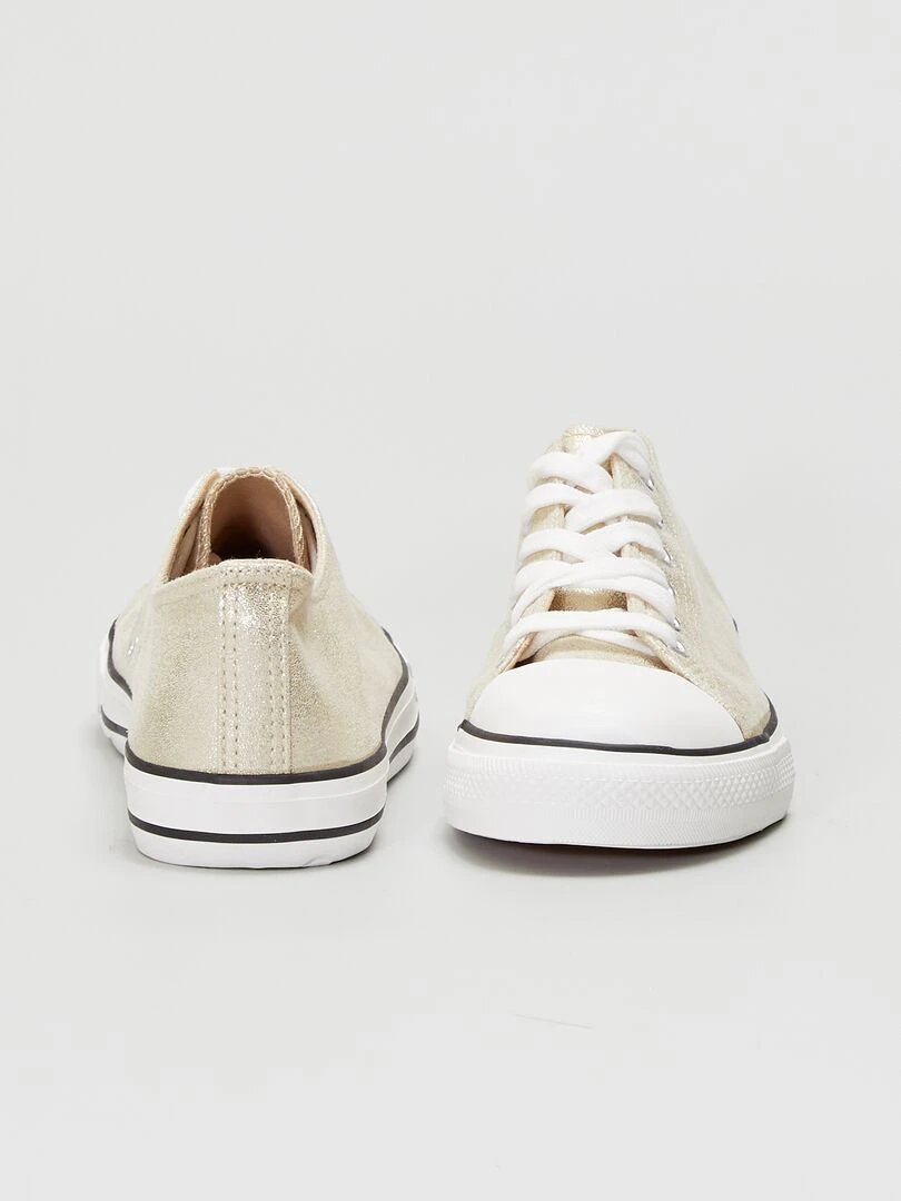 Baskets basses en toile   Doré