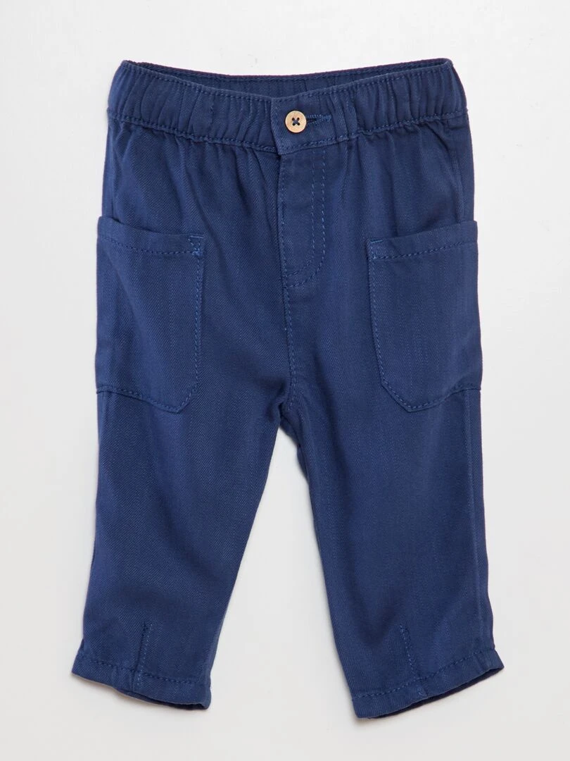 Pantalon fin multipoches Bleu