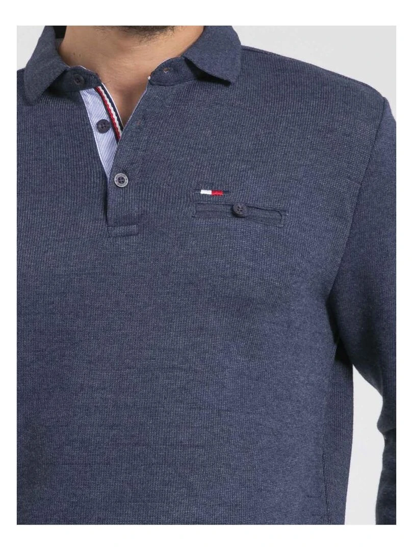 Pull fin col polo WAMITOL   Bleu marine