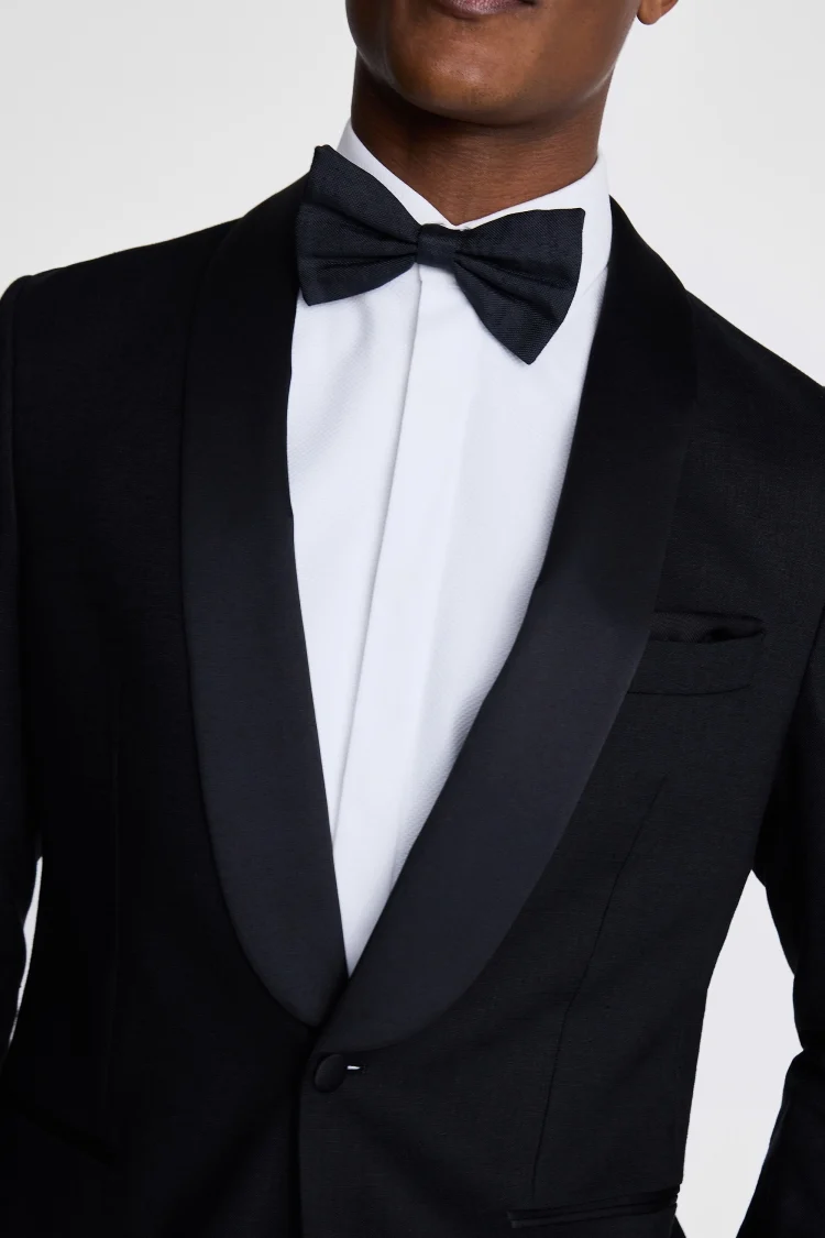 Tailored Fit Black Linen Shawl Tuxedo Jacket   Buy Online at Moss