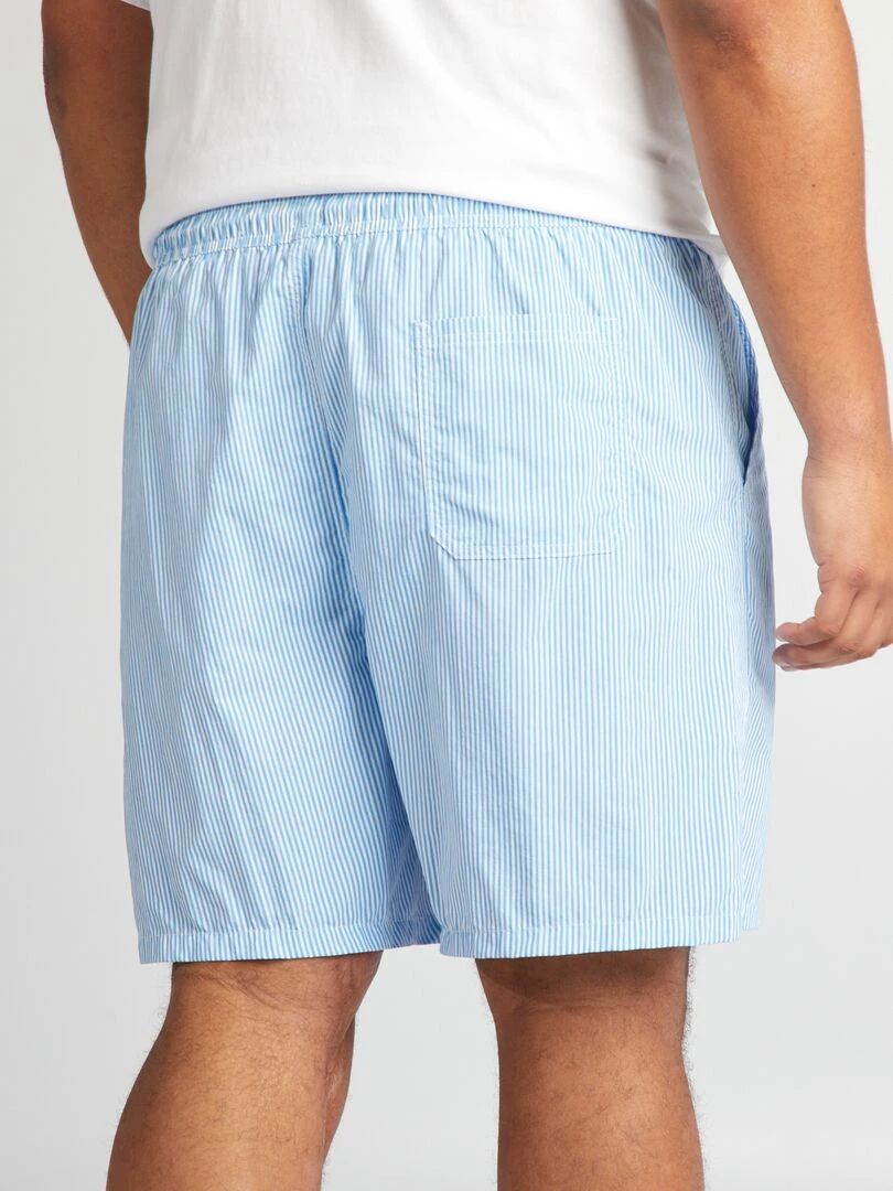 Short de bain rayé Bleu