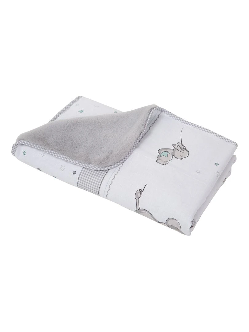 ROBA Couverture Douillette "Sternenzauber" 80 x 80 cm Gris Clair / Blanc Gris