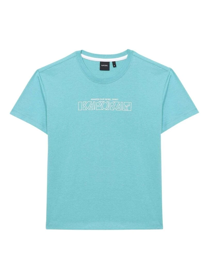 KAPORAL T shirt coton col rond Bleu turquoise