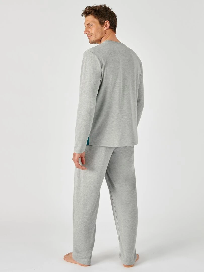 Pyjama maille interlock chaude et fluide Thermolactyl   Damart   Gris chiné