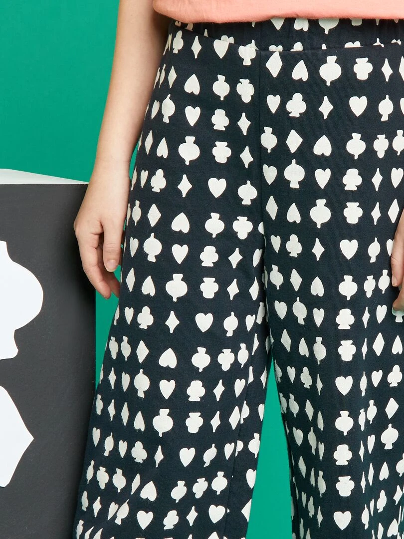 Pantalon large à taille élastiquée X Little Bad Wolf   Noir/blanc