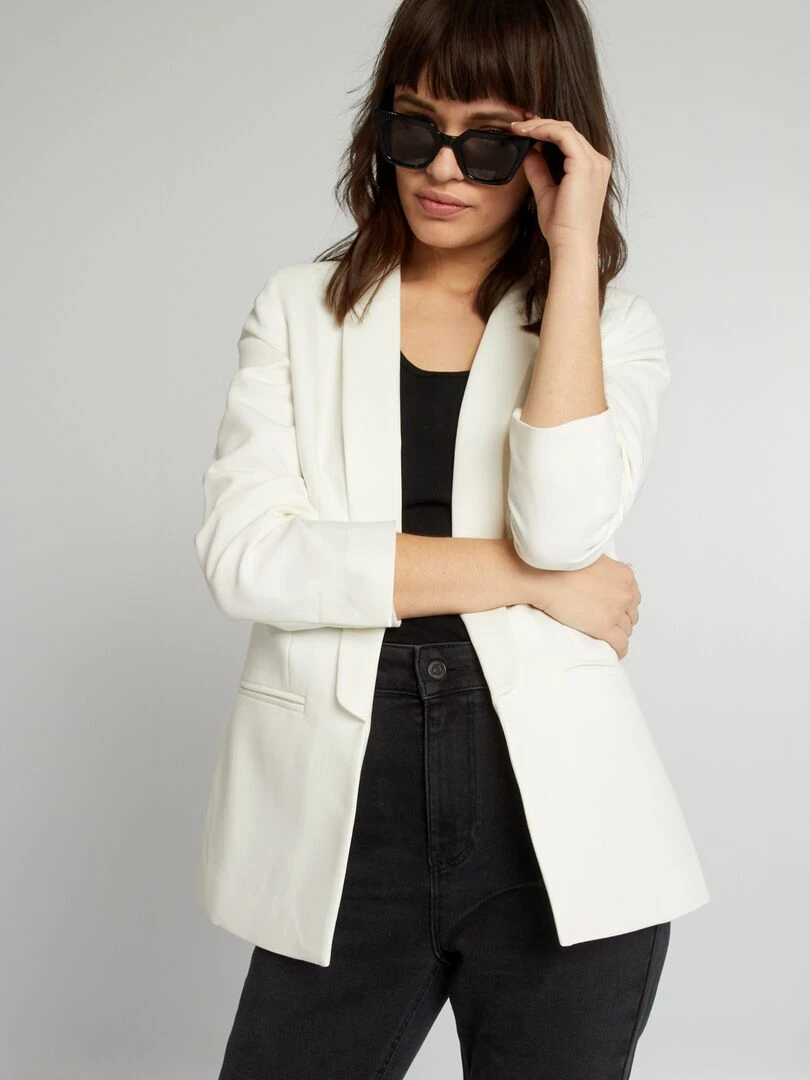 Veste blazer mi longue blanc